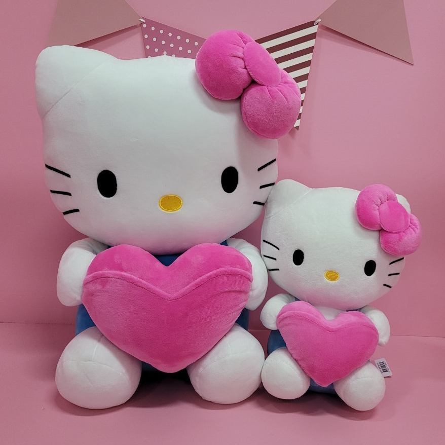 산리오 [산리오 정품] 헬로키티 하트 대형 45cm 봉제 인형 + 원형 스티커 90,040원