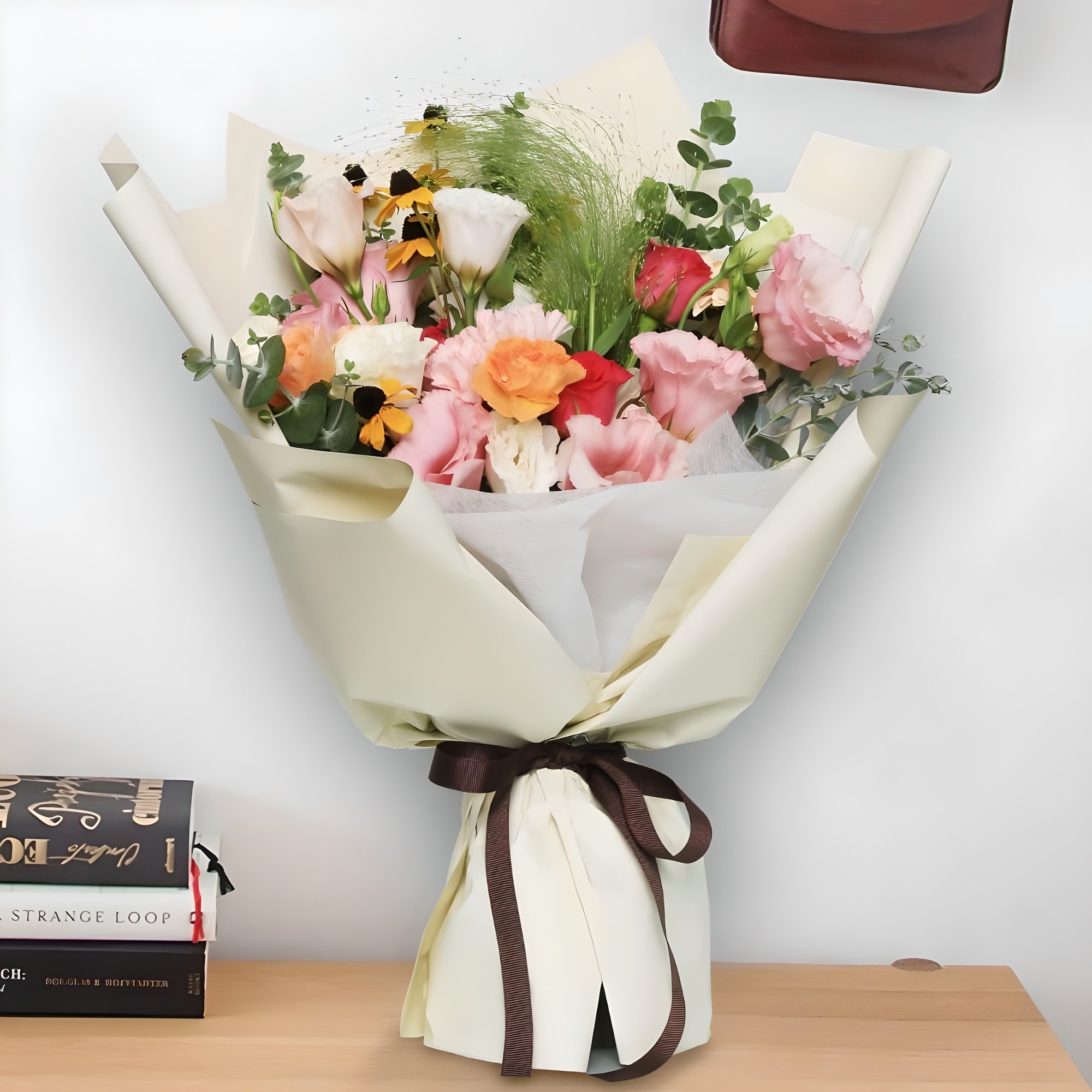 전국당일발송 (리시안꽃다발 b-0060) 꽃다발 꽃바구니 기념일 꽃배달 꽃선물 생화 졸업 승진 인테리어, 1개 50,000원