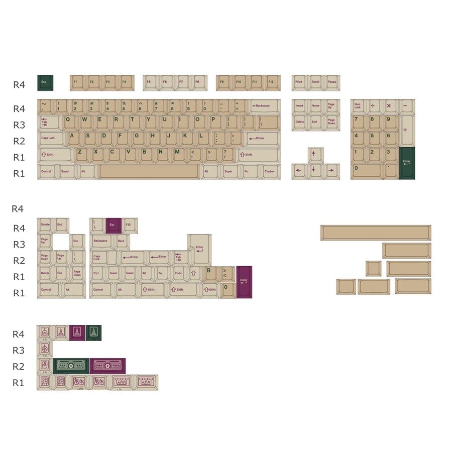 태림 Fleuriste 스타일 키캡 두꺼운 PBT 기계식 키보드 커스텀 세트, 꽃집 테마 풀세트 키캡 70,500원