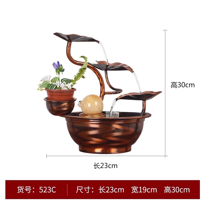 [태림] 순동 풍수 분수 인테리어 물레방아 조명 장식품, 523 순수 구리 장식 161,000원