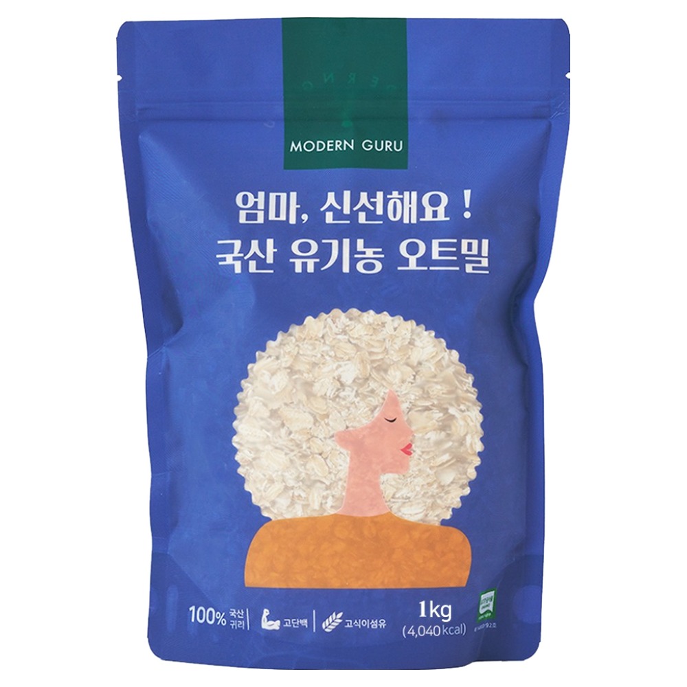 모던구루 엄마 신선해요 국산 유기농 오트밀, 1kg, 1개 19,900원