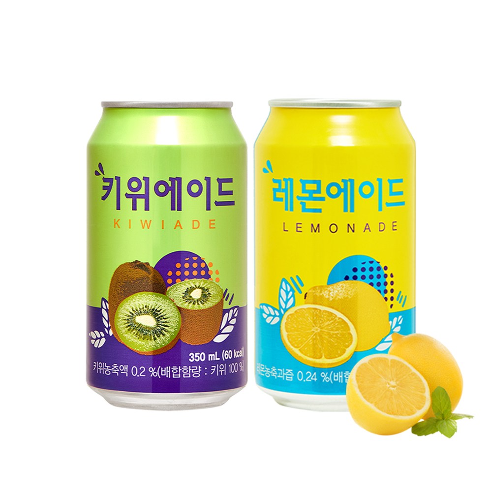 일화 레몬에이드 키위에이드 각 24캔씩, 350ml 25,900원