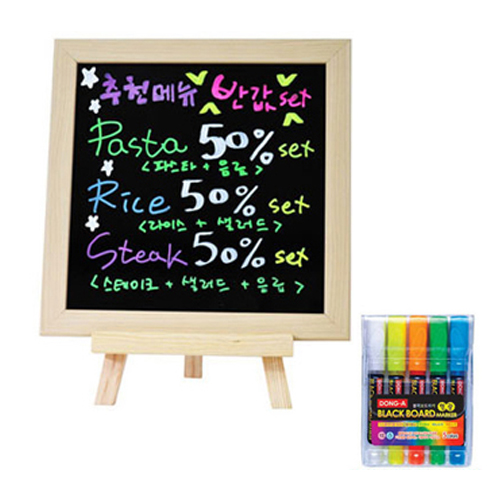 더블베이스 미니블랙보드+미니이젤+5색마카, MB02 미니블랙보드+미니이젤+5색마카 23,000원