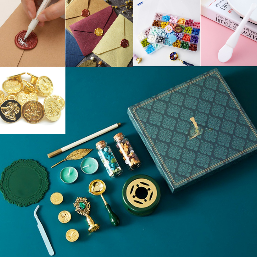 365Lifestyle 씰링 왁스 세트 실링 스타터 패키지 24색 비즈 14개 인장 스탬프 케이스, 1세트, A.패키지 29,900원