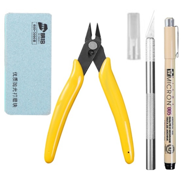 (예스하비)건프라 프라모델 먹선펜 니퍼 나이프 사포 공구세트 4종(PTS), 1세트 10,890원