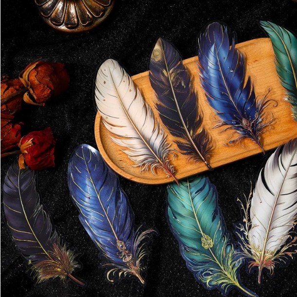 앨리스앤 빈티지 다꾸 소품 스티커팩 깃털 펜 4종 6,300원