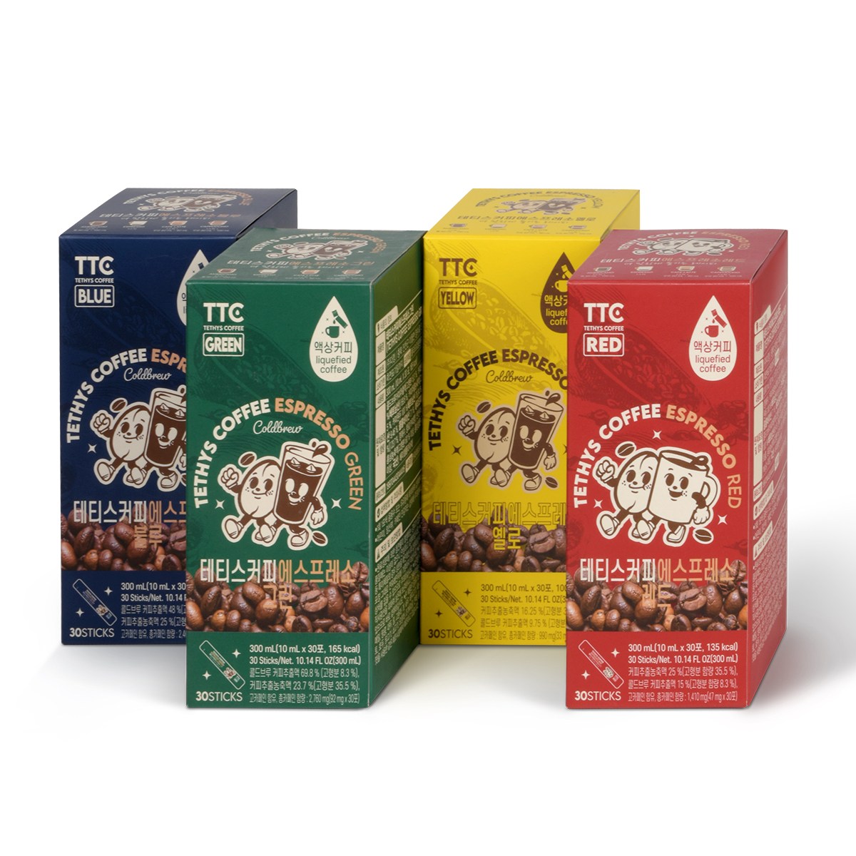 테티스커피 4종세트 콜드브루 원액 스틱 더치커피 파우치 선물세트, 4개, 30개입, 10ml 44,900원
