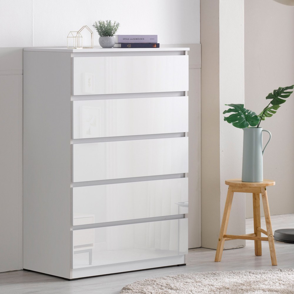 국내제작 완제품 직접배송 LPM유광 5단서랍장 넓은 가로800mm 높이1200mm 수납장 다용도수납, 5개, LPM유광(화이트) 98,900원
