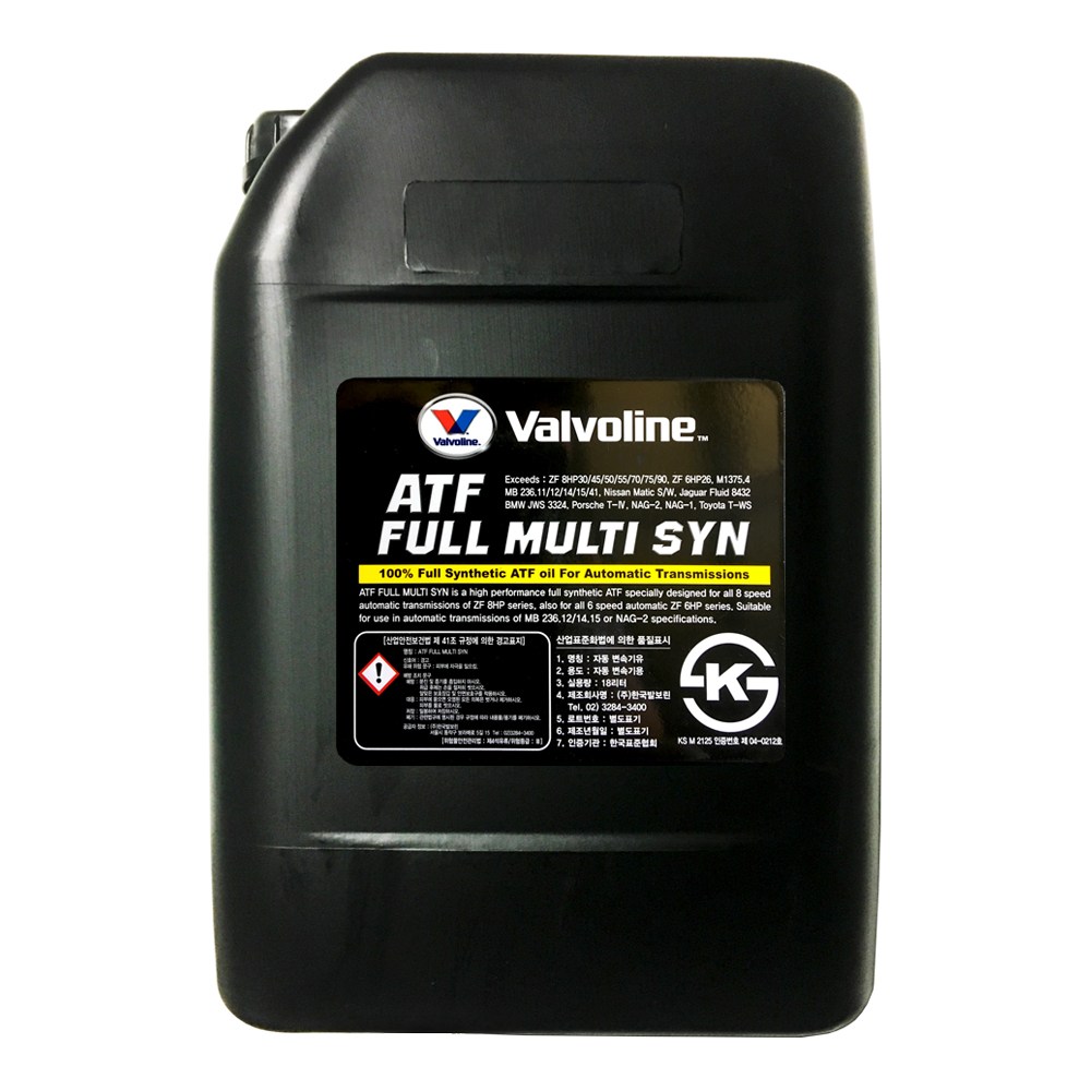 발보린 ATF FULL 멀티 씬 (무색) 18리터 합성자동변속기유, 1개, 발보린 ATF FULL 멀티 씬  18리터 108,000원