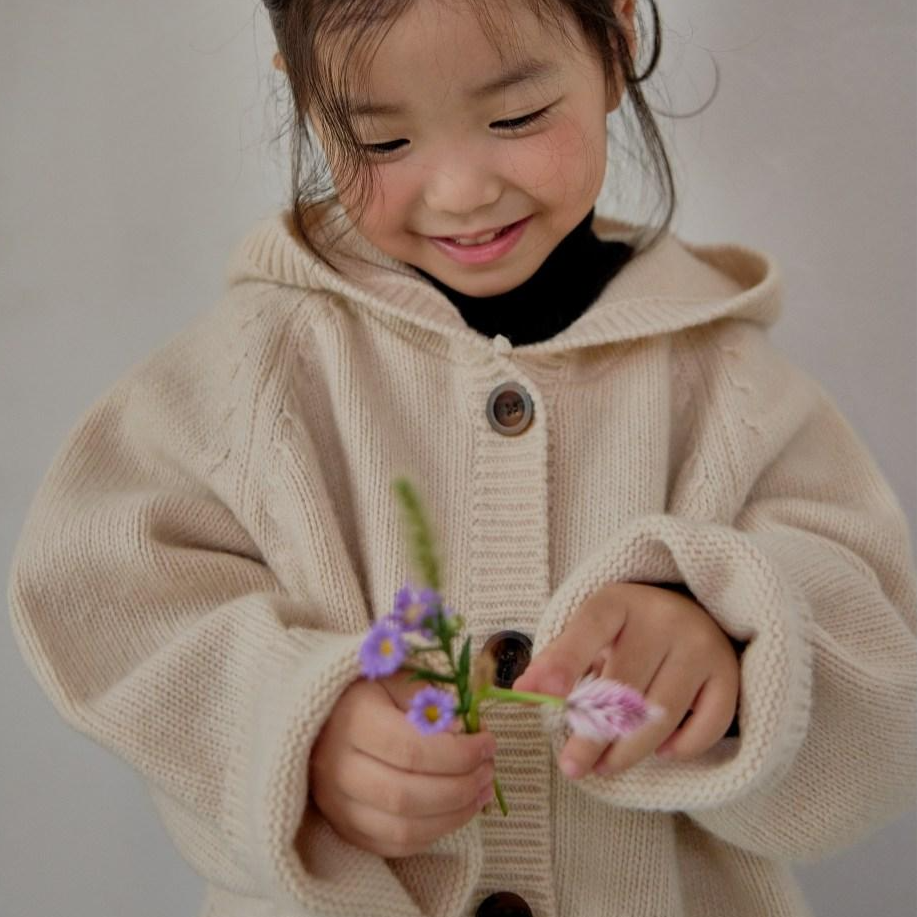 국내생산 간절기 후드 가디건 남아 여아 공용 봄 니트 유치원 등원룩 아동 아우터 50,000원