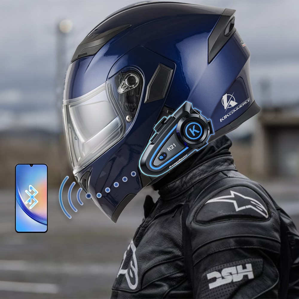 킥커머스 초경량 K21 블루투스 풀페이스 시스템 오토바이헬멧, 베이직블루 149,100원