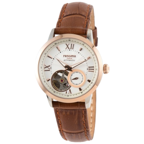 renoma 레노마 오픈하트 브라운 오토매틱 여성 가죽 시계 RE320LBR 120,000원