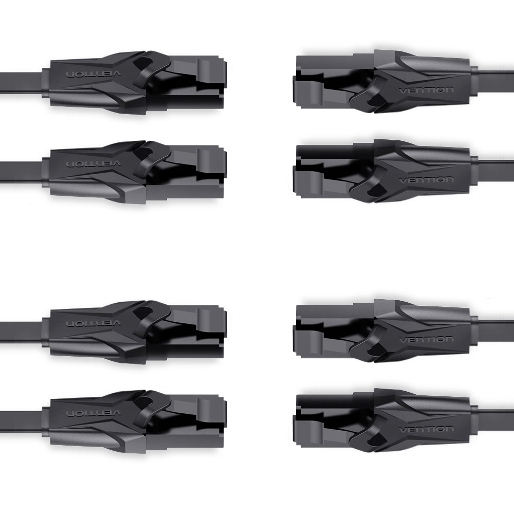 벤션 칼국수형 CAT.6 기가비트 랜선 랜케이블, 블랙, 4개, 0.75m 9,900원