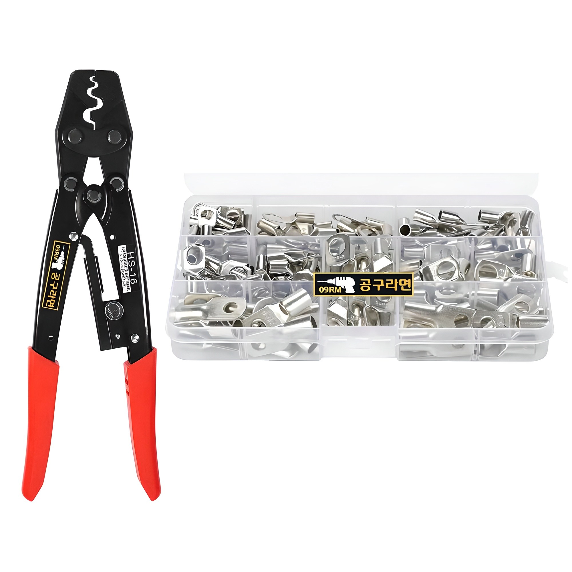 공구라면 ( 09RM ) 터미널 링단자 100pcs+압착기세트, 1세트 26,900원