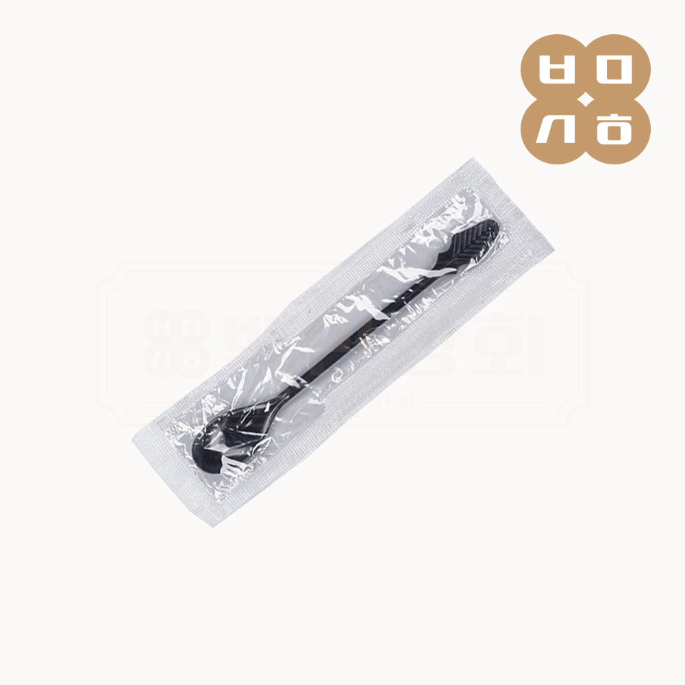 TY 백만상회 [TY] 일회용 머들러 스푼 숟가락 개별포장 흑색 1박스2000개 87,500원