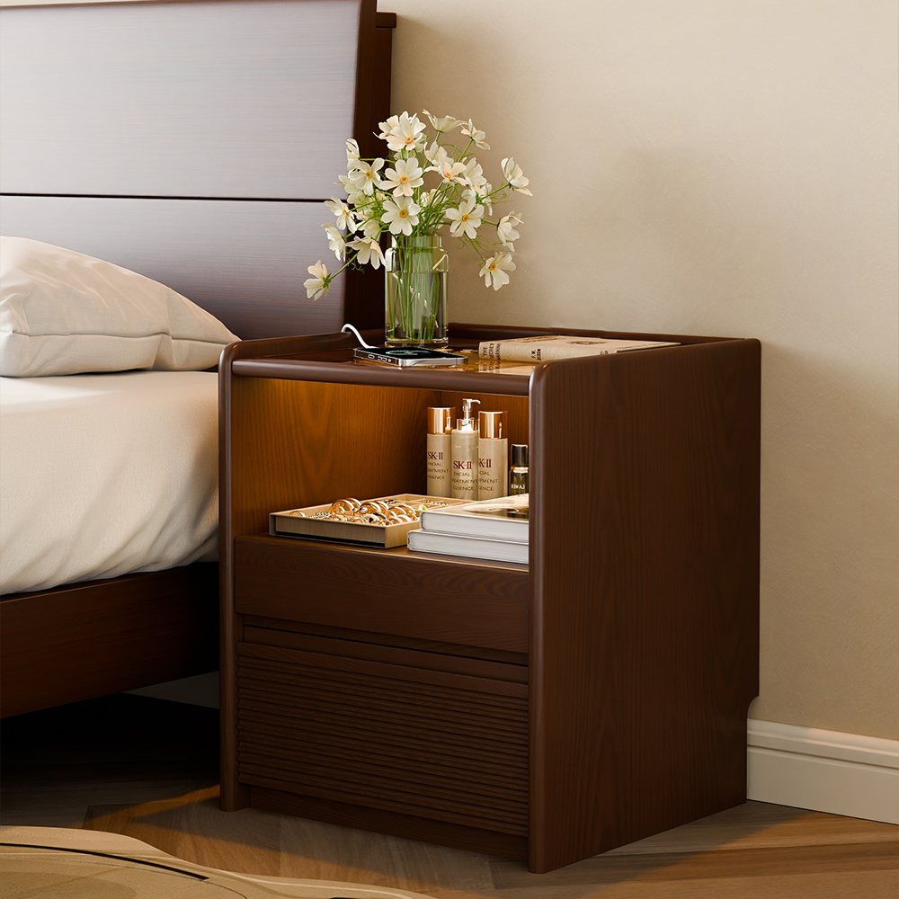 에코 소라노 원목 2단 서랍장 침대 협탁 거실 쇼파 침실 수납장, 1개, RF-HD885 월넛 (400mm) 148,000원