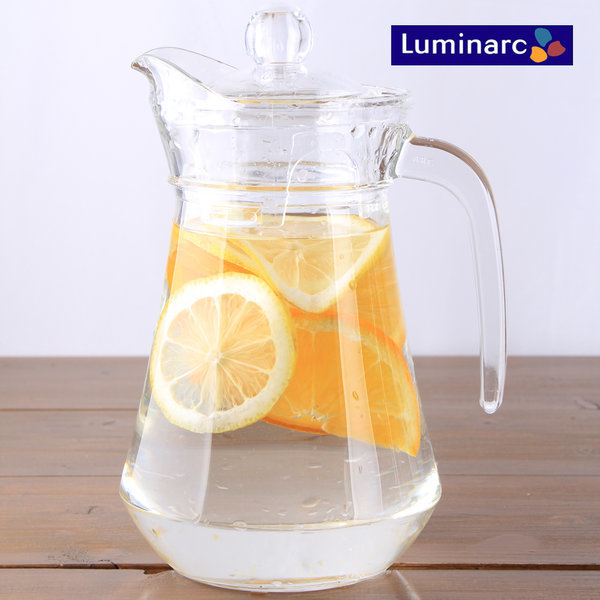프랑스 카페 유리물병 (1L/1.3L) 국민 카페물병 루미낙 업소용 홈 인테리어 물병 뱅쇼 샹그리아병 레몬물병 그립손잡이 유리물병 9,300원
