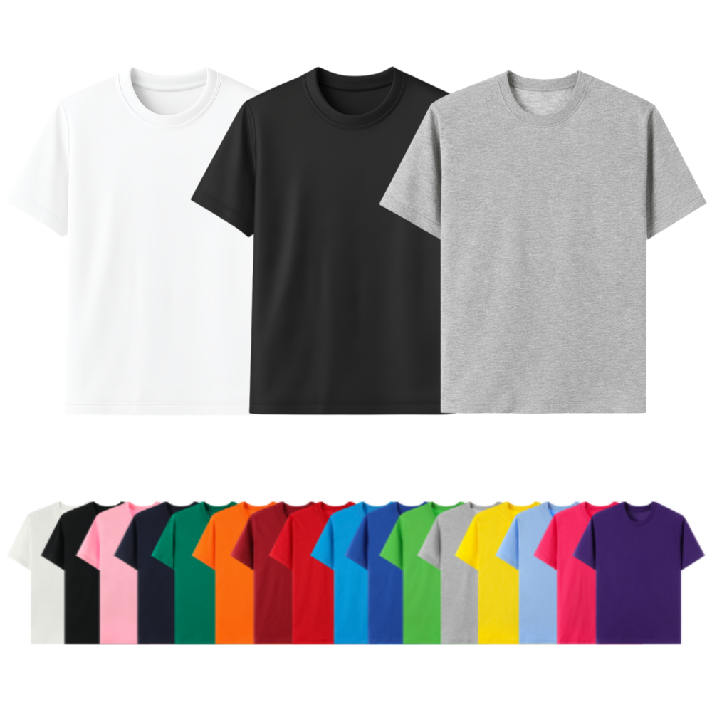 남녀공용 20수 고밀도 면 100% 코마사 무지 라운드 반팔 티셔츠 단체티 6,000원