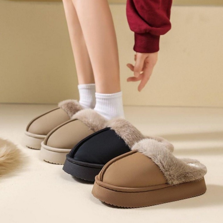여성 포근한 퍼안감 생활방수 겨울 따뜻한 사무실 논슬립 방한 실내 슬리퍼 34,640원