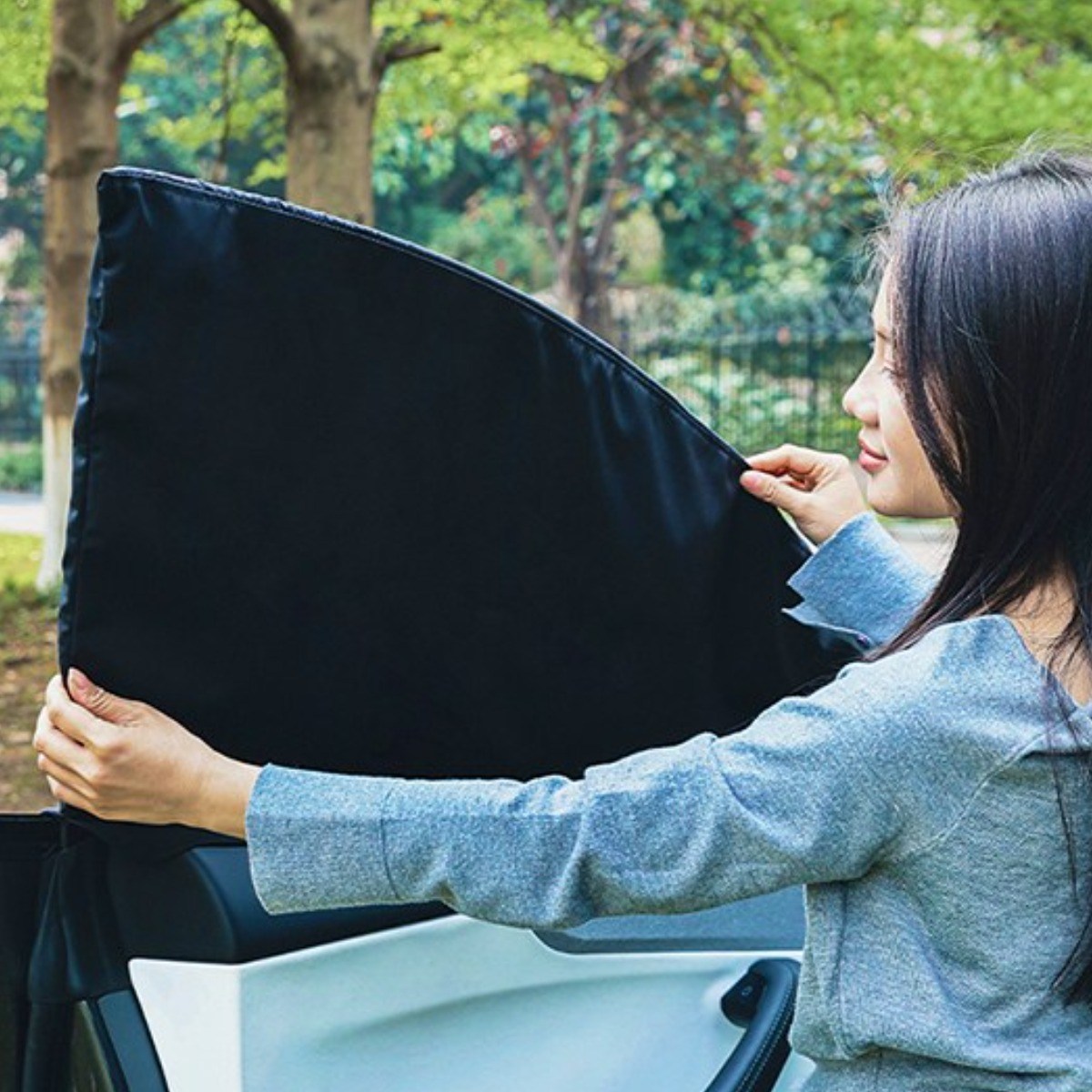 TEMAI 테슬라 모델Y/모델Y 주니퍼 전용 프라이버시 커튼 / 차량용 사이드 윈도우 자외선 차단 선쉐이드, 4개, Black 39,800원