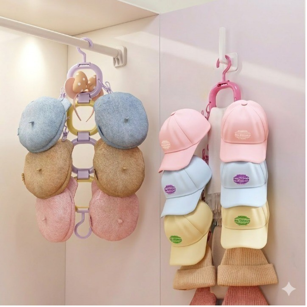 에버베러 구김없는 모자걸이 EB-101, 1개, 퍼플&옐로우 4링 13,000원