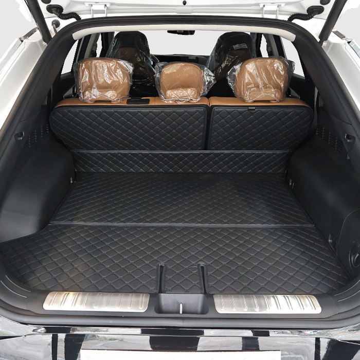 카프트 더뉴EV6 페이스리프트 호환 트렁크매트 프리미엄 퀄팅 가죽 차박 용품, 블랙-베이지 69,000원