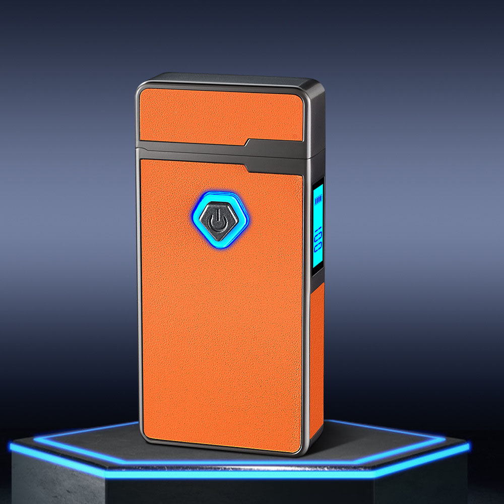 PYHO 라이타 USB충전식 플라즈마 전기라이터 피질 방풍 방수 선물 세트, 1개, 오렌지 레더 32,800원