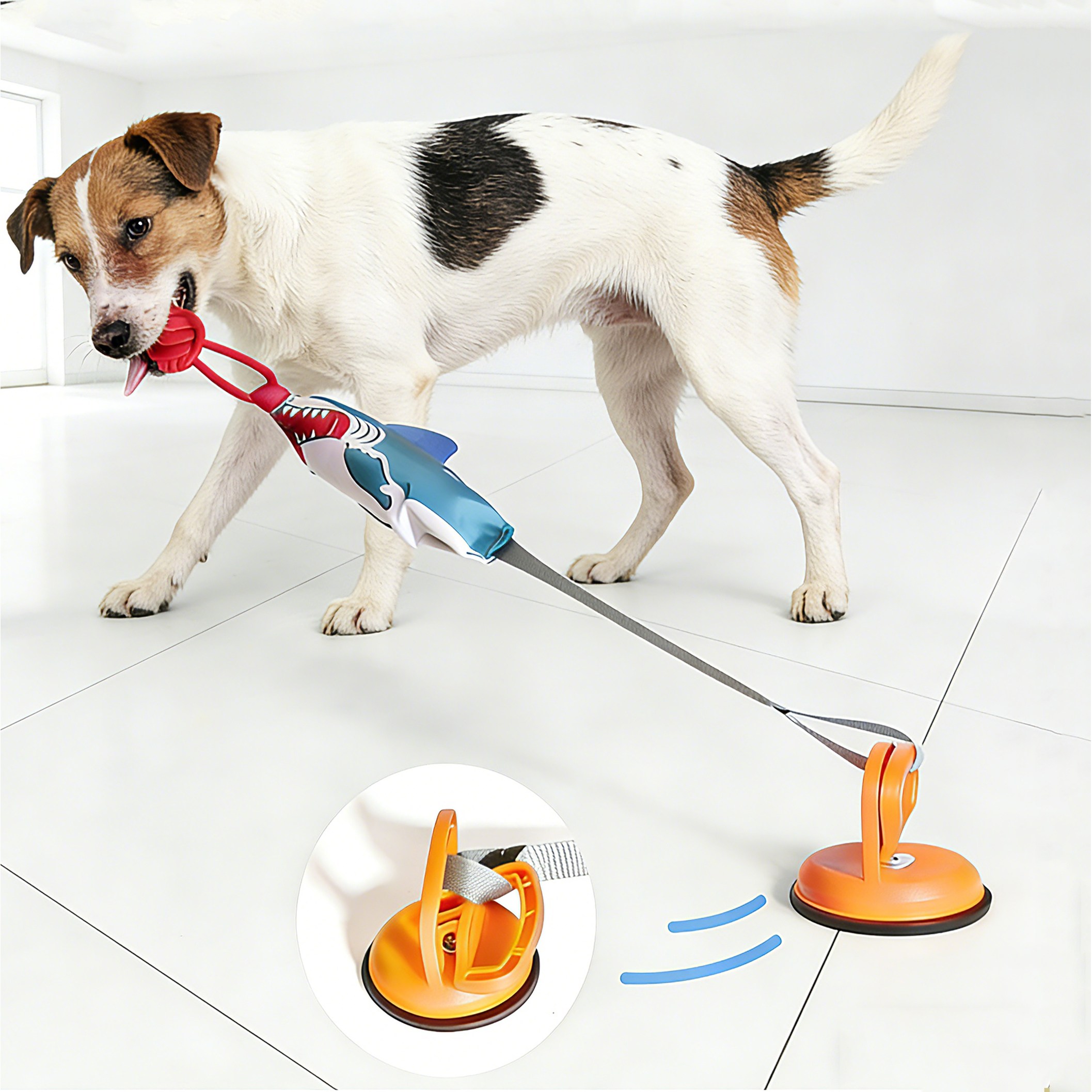 터그놀이 흡착식 강아지 로프 이갈이 장난감, 1개, 흡착식 상어 스타일 20,800원