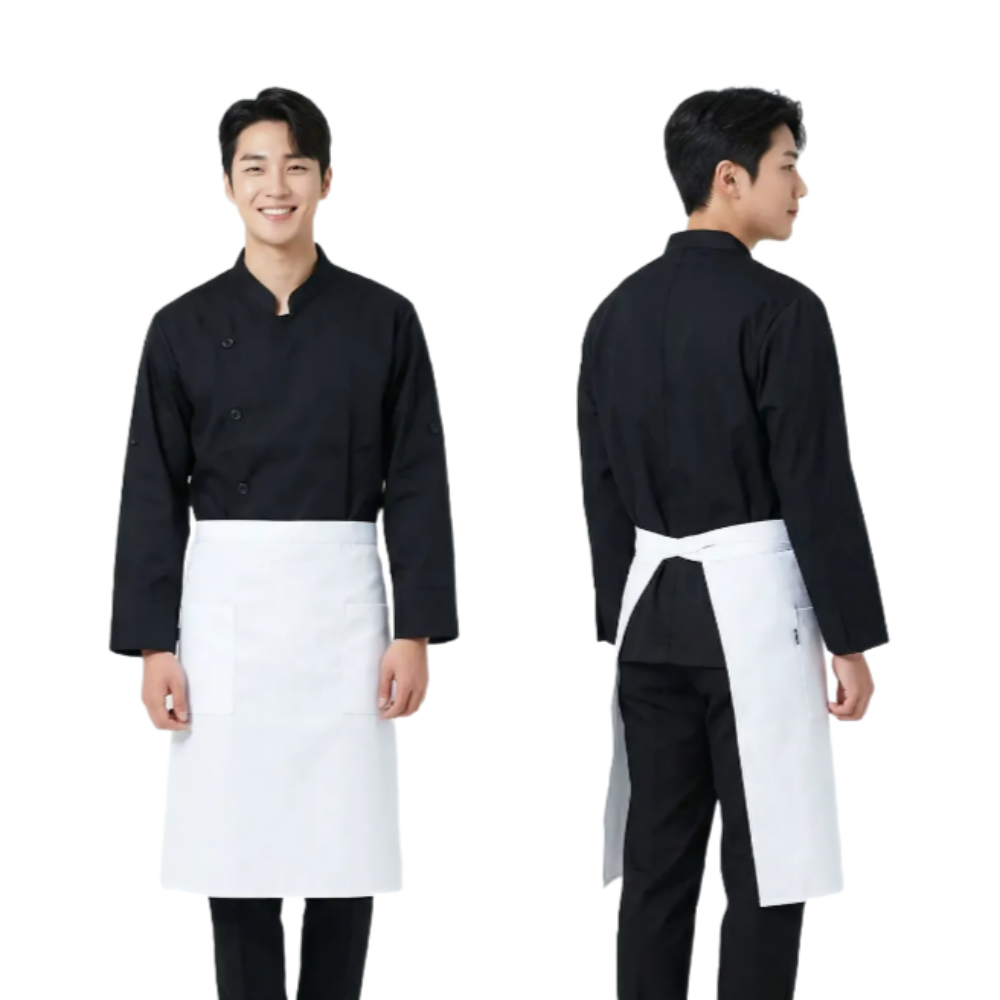 쿡셰프 심플 백색 허리앞치마(제과제빵/홀서빙/카페/레스토랑), 화이트, 1개 7,500원