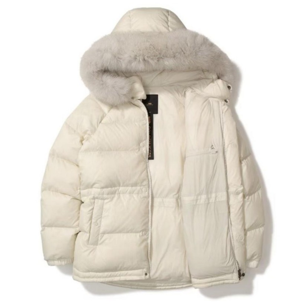 [백화점발송] K2 여성 구스다운 패딩 산책 운동 골프 중기장 사가 폭스퍼 후드 슬림핏 겨울 점퍼 690,000원