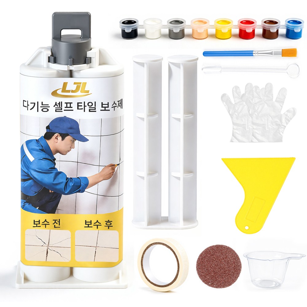 LJL 타일 보수제 깨진 타일 금간 보수 화장실 욕조 금간 보수용 대리석 바닥 세면대 도자기 셀프 보수, 1개 13,900원