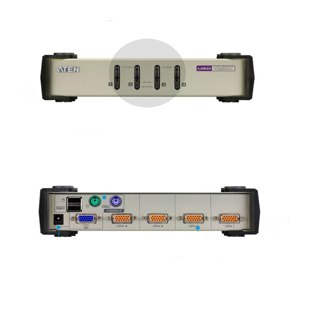 ATEN RGB KVM스위치 4포트 USB PS2 PC공유기 모니터선택기, 1개 190,000원