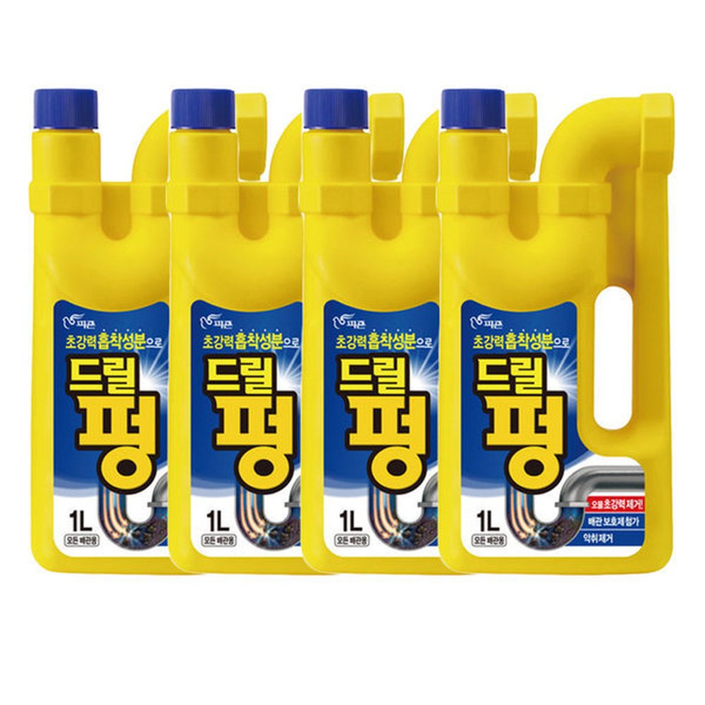 드릴펑 1L 4개 배수구 배수관클리너 뚫어뻥유분용해제 19,770원