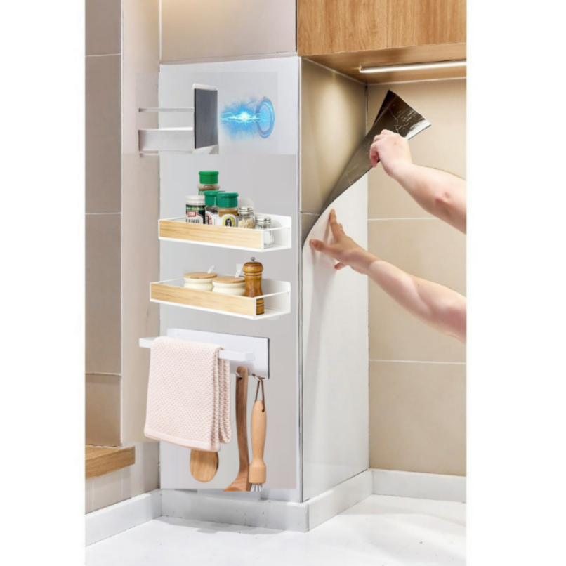 Morri Home 자석부착 주방선반세트 벽 부착 양념통 수납랙 무타공 자석선반 34,620원