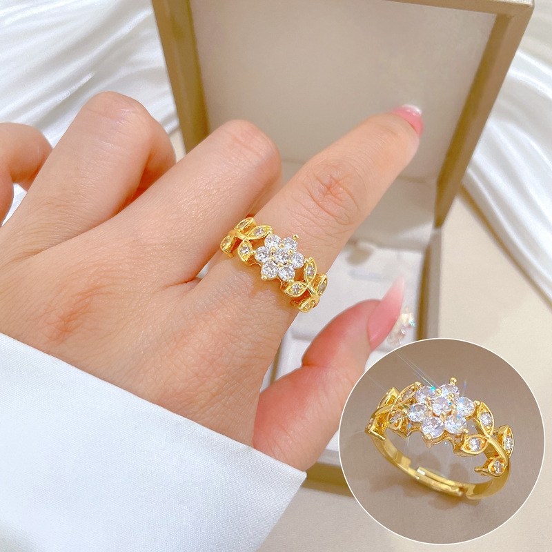 Youmi 14K 도금 레이어드 디자인 여성 반지 우아한 감성 데일리 착용 PG-09 45,800원