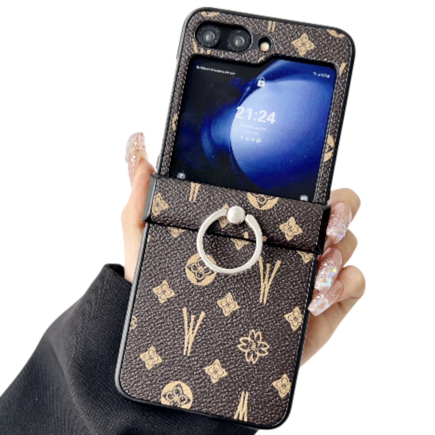 럭스폰 플립 힌지보호 링 브래킷 빈티지 명품 케이스, 현재가 15,860원