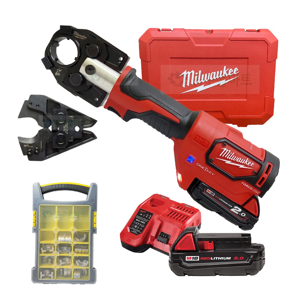 밀워키 충전케이블압착기 M18 HCCT-202C 다이스 11PCS 컷팅죠유 포함 풀세트 6톤 유압기 1,985,500원