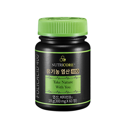 뉴트리코어 유기농 엽산 400, 60정, 1개 39,000원