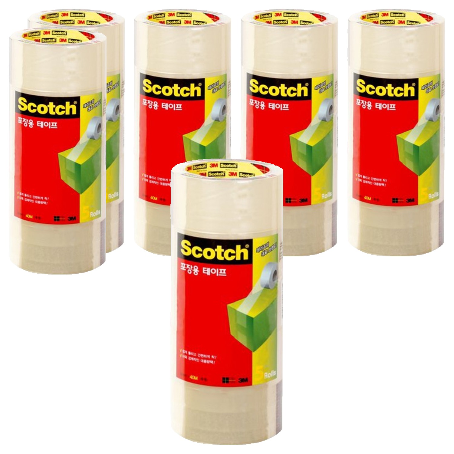스카치 포장용 박스테이프 48mm x 40m 5롤 48,000원