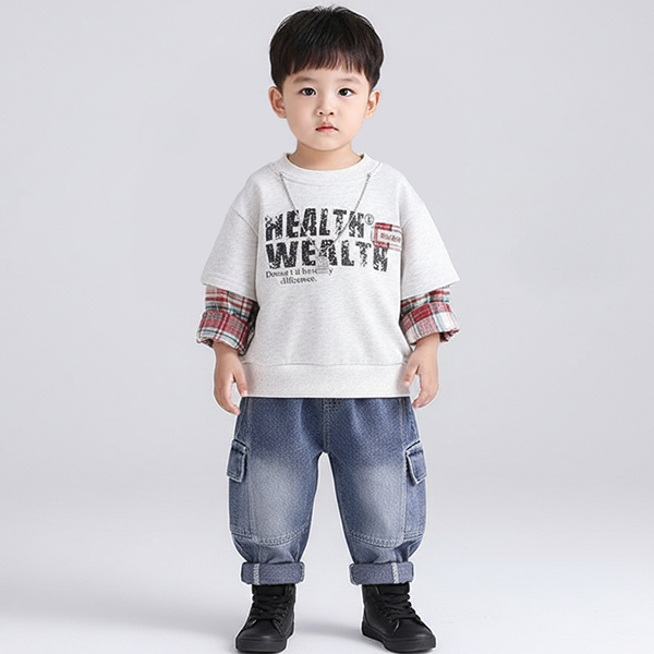 몽실이 레드체크 레이어드 상하복 유아 아동 가을 봄 간절기 외출복 등원복 36,900원