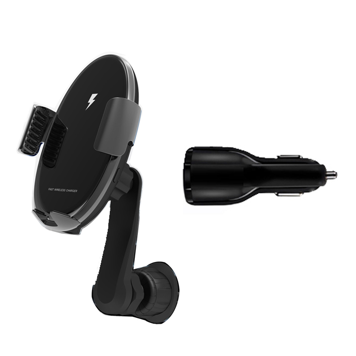 네고네고 차량용 고속 무선충전기 거치대 + 퀄컴 퀵차지 3.0 듀얼 시거잭 세트, 블랙, NG1215W-A300 43,000원