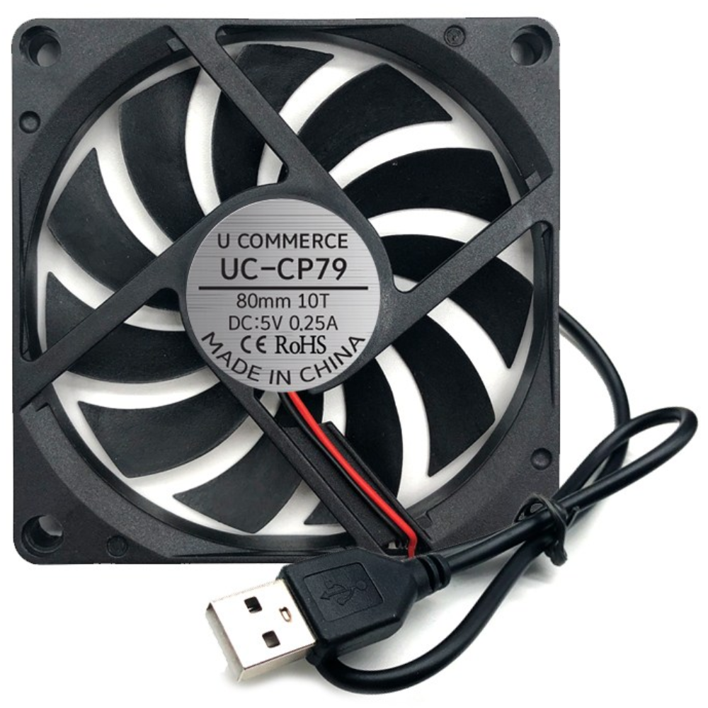 USB쿨링팬 80MM DC5V 케이스 저소음 환기 미니 냉각펜 휀 서버 컴퓨터 데스크탑, 단일상품, 1개 9,500원