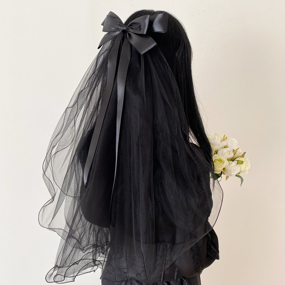 메리파티 셀프웨딩 베일 풍성한 면사포 블랙 10,900원