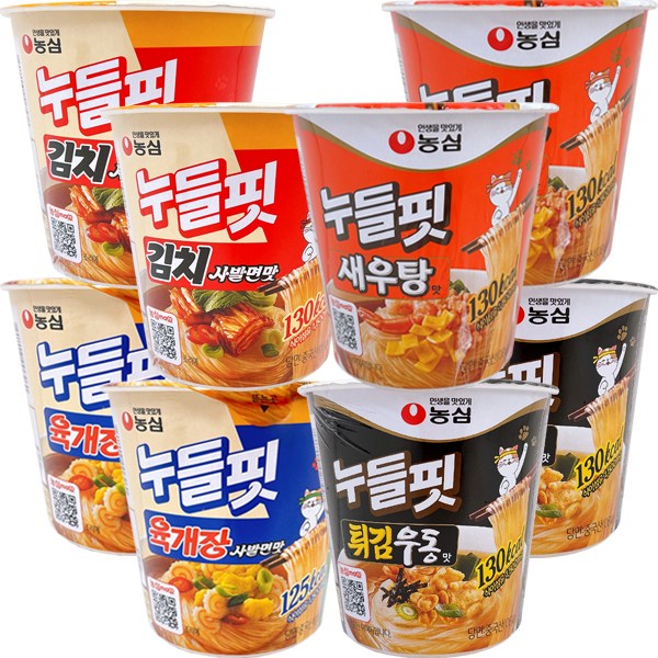 농심 누들핏 4종세트 8입(육개장+김치+튀김우동+새우탕 각 2개씩) 13,800원
