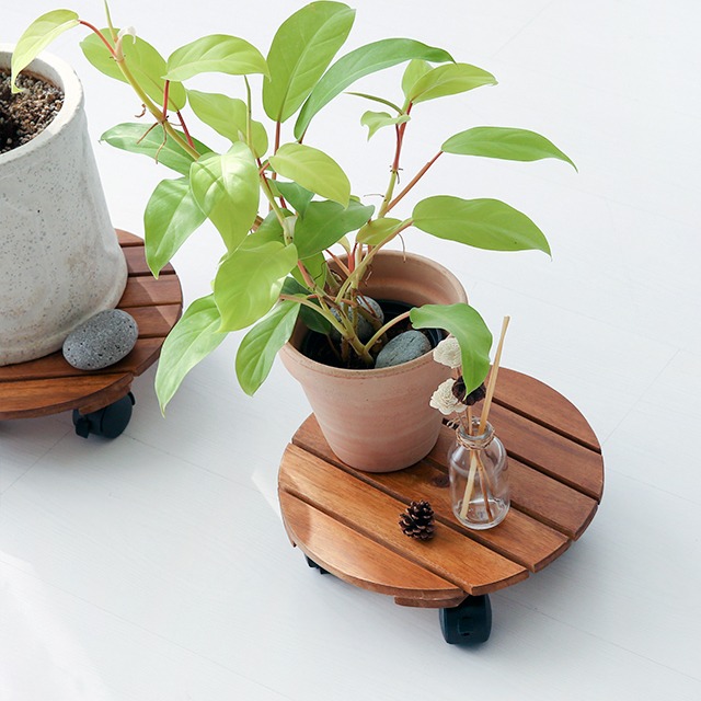 원형 이동식 화분받침대 원목 바퀴 공기청정기 15,900원