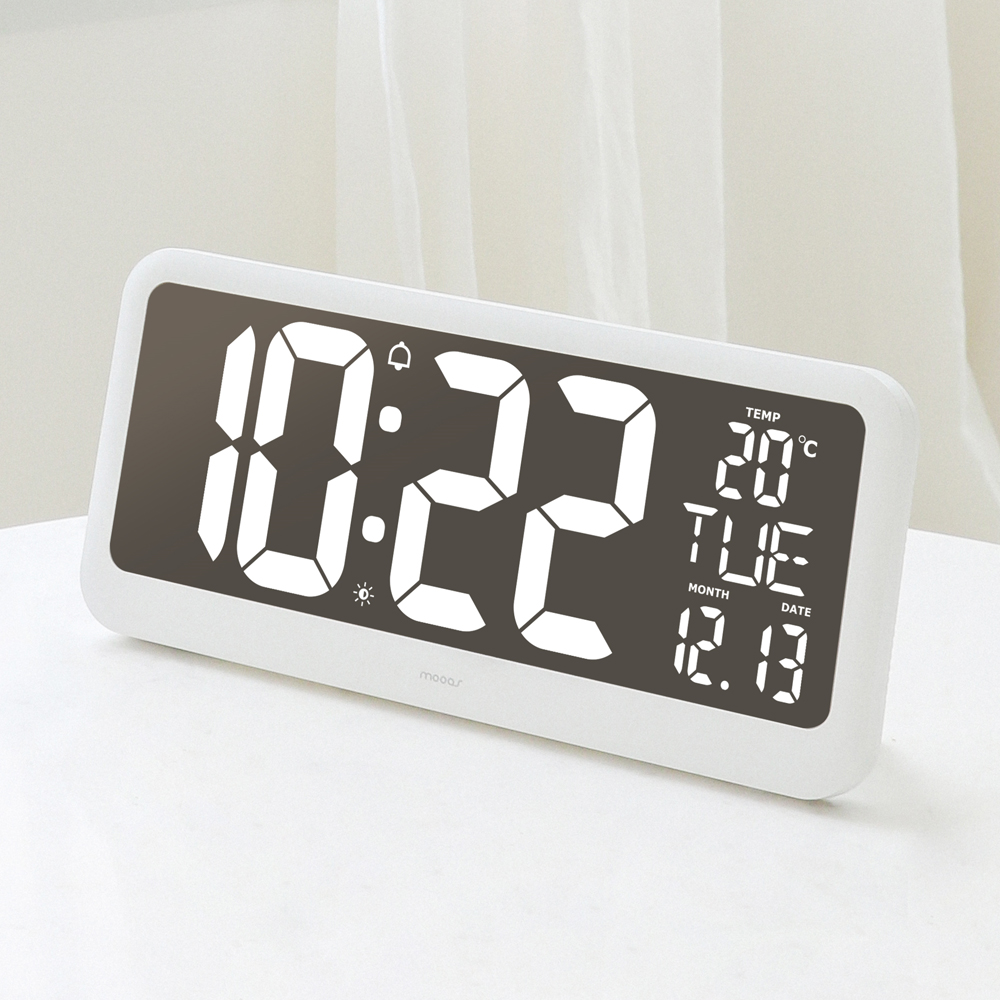 무아스 빅미러 LED 타이머 시계, 화이트, 현재가 44,800원