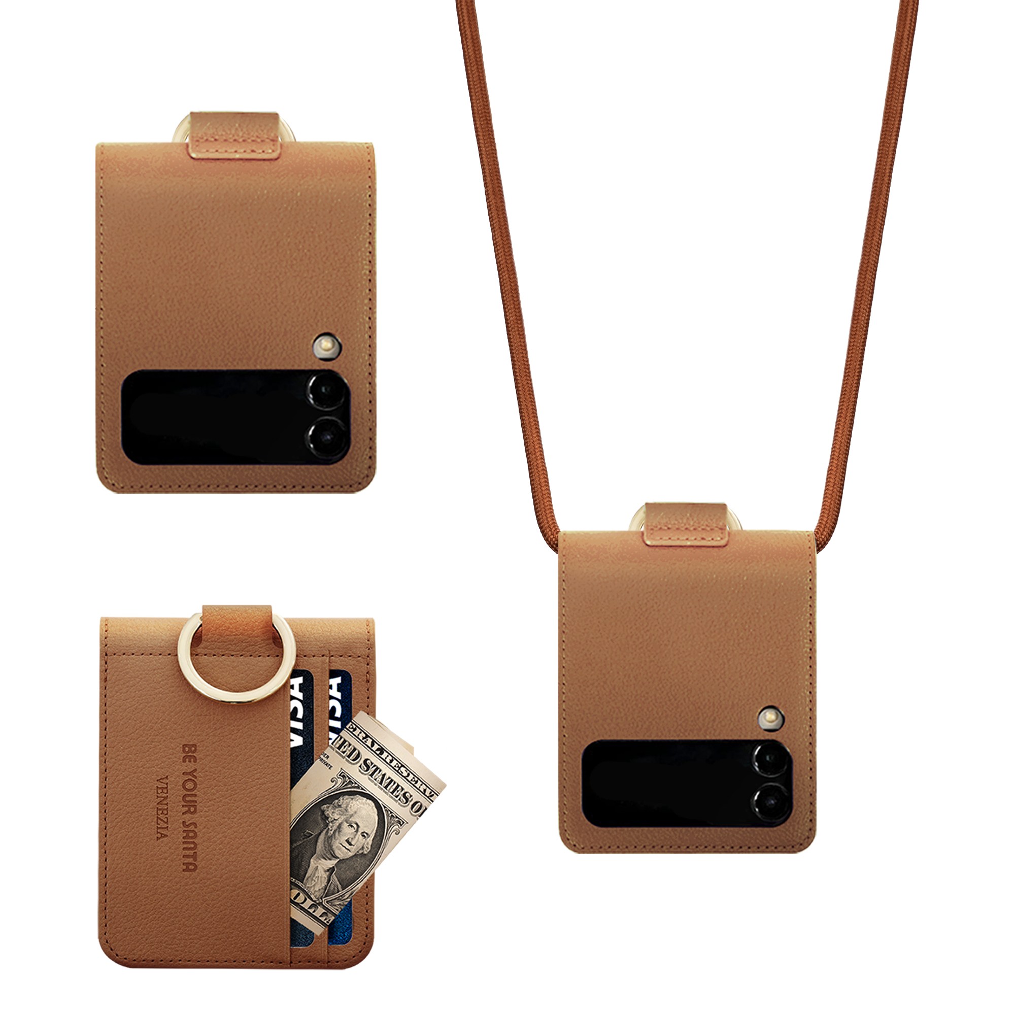 비유어산타 Z플립3, Z플립4케이스 이태리원단 사용 카드 나폴리 베네치아 멀티스트랩세트 45,700원