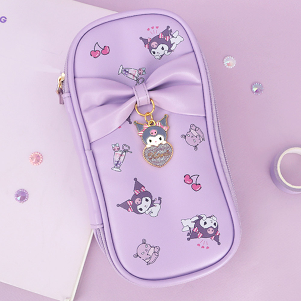 산리오 쿠로미 리본 포인트 파우치 필통 필기구 소지품 휴대용 케이스 15,700원