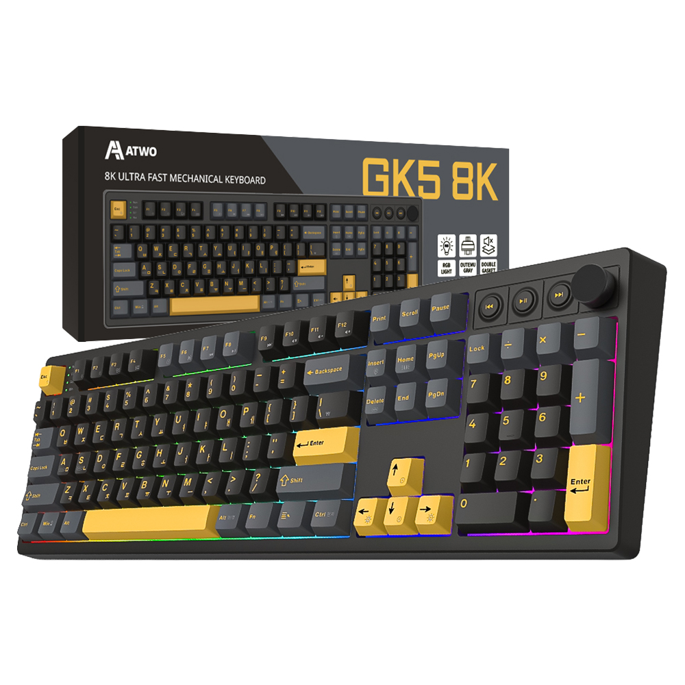 에이투 풀배열 게이밍 유선 키보드 오테뮤 그레이축, 블랙골드, GK5 8K, 제조사축 99,900원