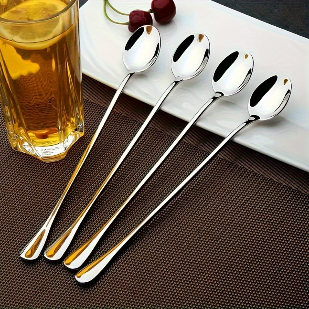 쿠코아 심플하고 세련된 스테인리스 롱 티스푼 4p 세트 9,000원